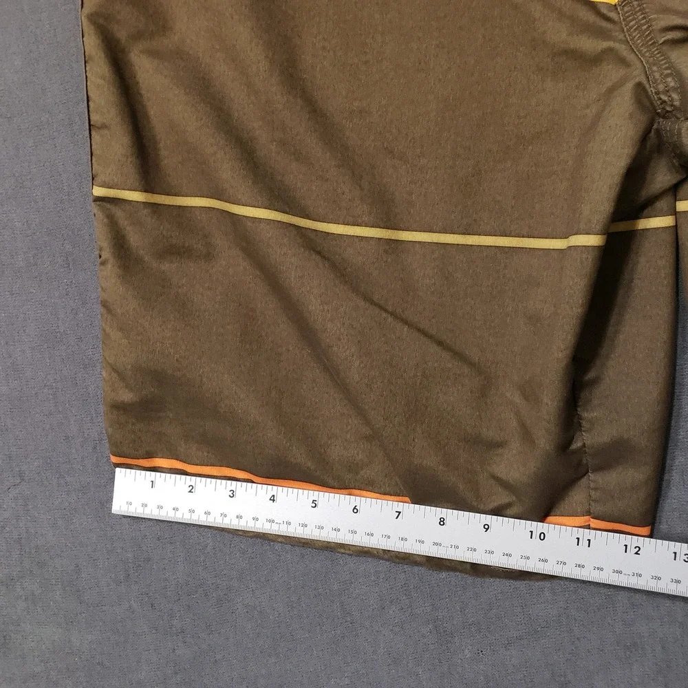 Old Navy Board Shorts Mens Large‎ Brown Striped Mesh Lined Swim Trunks SU07